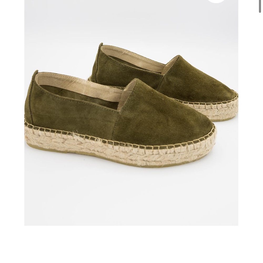 Kelly green handmade Suede Espadrilles from Spain